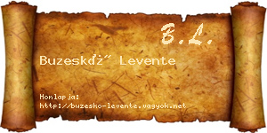 Buzeskó Levente névjegykártya